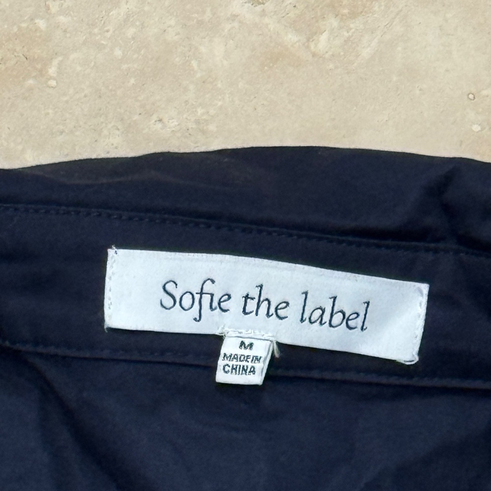 Share Sofie the Label AVARA Black Sz. Med. S/S Black Dress w/ White Trim Ties - - Picture 5 of 16